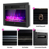 28.5 inch Recessed Mounted Standing Fireplace Heater with 3 Flame Option