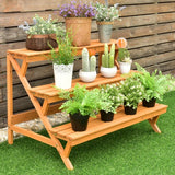Wood step Plant Stand