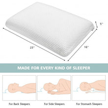 Memory Foam Bed Pillow with Zippered Washable Pillowcase
