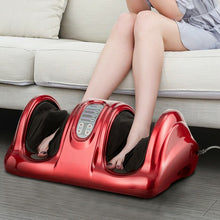 Therapeutic Shiatsu Foot Massager with High Intensity Rollers-Red