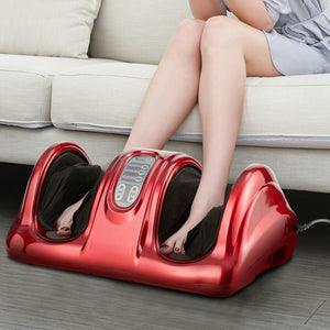 Therapeutic Shiatsu Foot Massager with High Intensity Rollers-Red