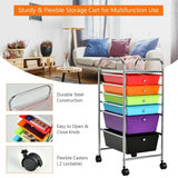 6 Drawers Rolling Storage Cart Organizer-Multicolor