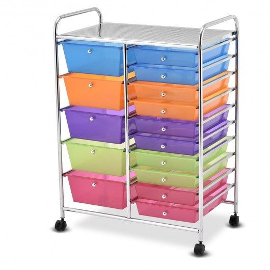 15 Drawers Rolling Storage Cart Organizer