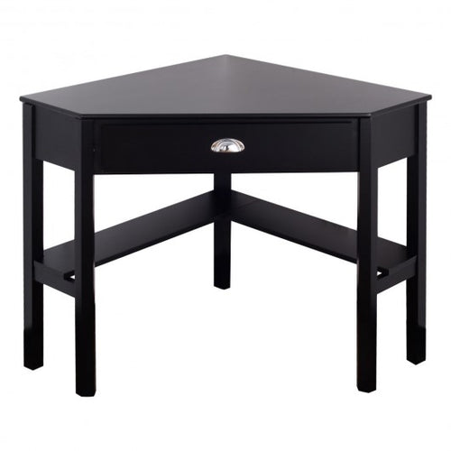 Corner Wooden PC Laptop Computer Desk-Black