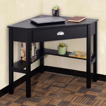 Corner Wooden PC Laptop Computer Desk-Black