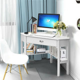 Corner Wooden PC Laptop Computer Desk-White