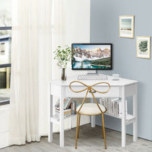 Corner Wooden PC Laptop Computer Desk-White