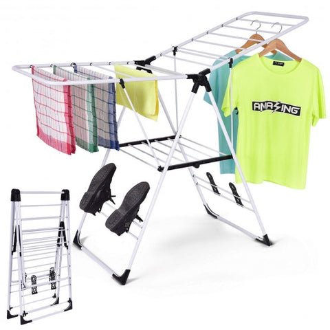 White Portable Laundry Clothes Storage Drying Rack