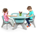 Children Kids Activity Table & Chair Set Play Furniture W-Storage-Blue