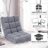 Adjustable  Cushioned Floor Chair-Gray