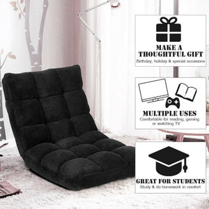 Adjustable 14-position Floor Chair Folding Lazy Gaming Sofa Chair