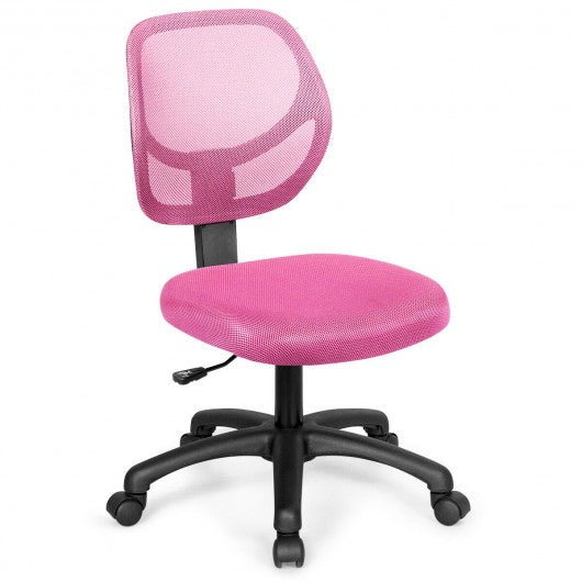 Low-back Computer Task Office Desk Chair with Swivel Casters-Pink