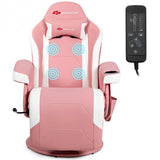 Ergonomic High Back Massage Gaming Chair with Pillow-Pink