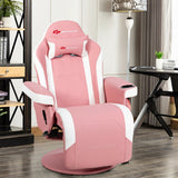 Ergonomic High Back Massage Gaming Chair with Pillow-Pink