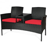 Patio  Conversation Set Seat Sofa-Red