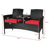 Patio  Conversation Set Seat Sofa-Red