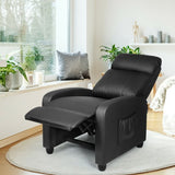 Recliner Sofa Wingback Chair with Massage Function-Black