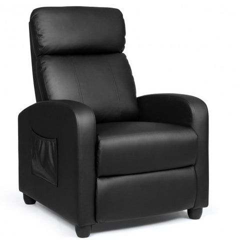 Recliner Sofa Wingback Chair with Massage Function-Black