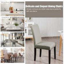 Set of 2 Fabric Upholstered Dining Chairs with Nailhead-Light Sage
