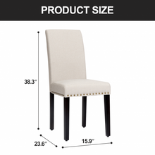 Set of 2 Fabric Upholstered Dining Chairs with Nailhead-Light Sage