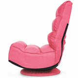5-Position Folding Floor Gaming Chair-Pink