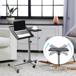 Adjustable Angle Height Rolling Laptop Table