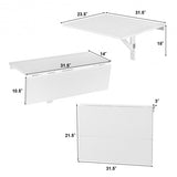Space Saver Folding Wall-Mounted Drop-Leaf Table-White
