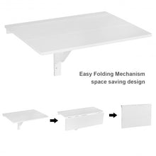 Space Saver Folding Wall-Mounted Drop-Leaf Table-White