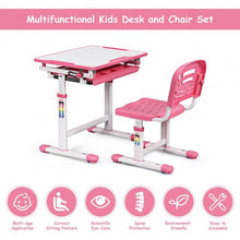 Height Adjustable Children’s Desk Chair Set -Pink