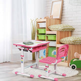 Height Adjustable Children’s Desk Chair Set -Pink