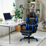 Massage Gaming Chair with Footrest and Lumbar Support