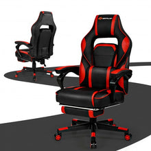 Massage Gaming Chair with Footrest and Lumbar Support