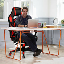 Massage Gaming Chair with Footrest and Lumbar Support