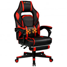 Massage Gaming Chair with Footrest and Lumbar Support