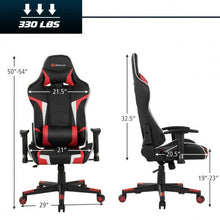 Reclining Swivel Massage Gaming Chair with Lumbar Support-Red
