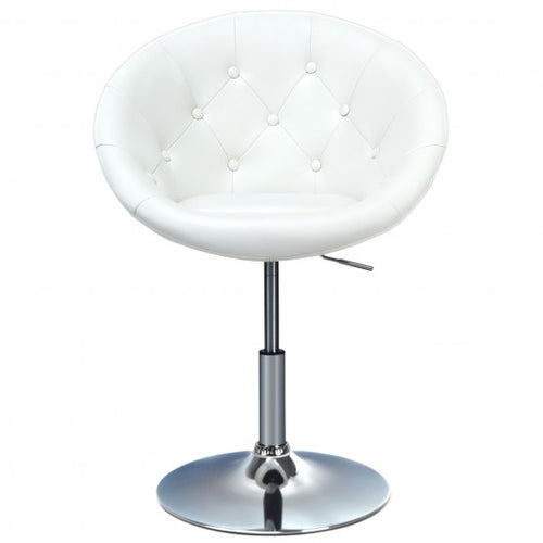 1Pc Adjustable Modern Swivel Round Tufted-White