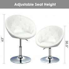 1Pc Adjustable Modern Swivel Round Tufted-White