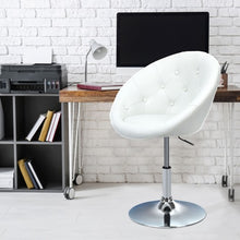 1Pc Adjustable Modern Swivel Round Tufted-White
