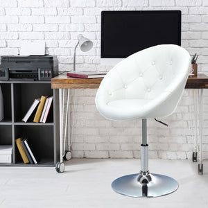 1Pc Adjustable Modern Swivel Round Tufted-White