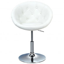 1Pc Adjustable Modern Swivel Round Tufted-White