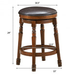 Swivel Leather Padded Bar Dining Stool-Set of 2 24" Bar stools