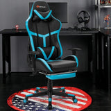 Reclining Racing Chair with Lumbar Support Footrest