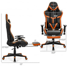 Reclining Racing Chair with Lumbar Support Footrest-Orange