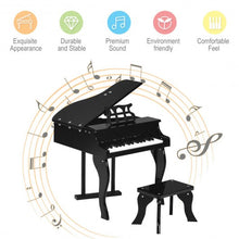 Classic 30 Key Baby Grand Wooden Piano with Bench-Black