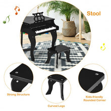 Classic 30 Key Baby Grand Wooden Piano with Bench-Black