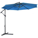 10' Patio Outdoor Hanging Umbrella-Blue