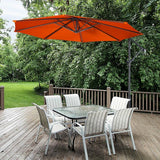 10' Patio Outdoor  Hanging Umbrella-Orange