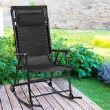 Folding Rocking Chair Rocker -Black