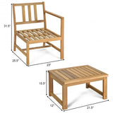 3 in 1 Patio Solid Wood Thick Cushion Garden Furniture
