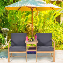 3 in 1 Patio Solid Wood Thick Cushion Garden Furniture